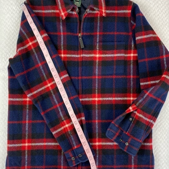 LAUREN Ralph Lauren Pure Wool Full Zip Longsleeve Flannel Jacket Shacket - Picture 16 of 17